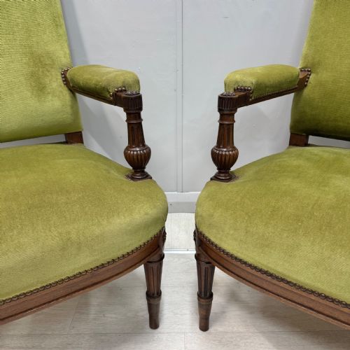 PAIR OF FRENCH OPEN ARMCHAIRS - ADDITIONAL PHOTO 7