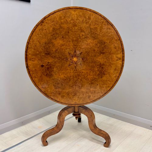 french charles x burr elm gueridon centre table - CATEGORY: ANTIQUE TABLES - DATED 1800
