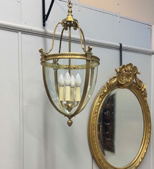 HANGING BRASS LANTERN WITH CEILING ROSE - ADDITIONAL PHOTO 1