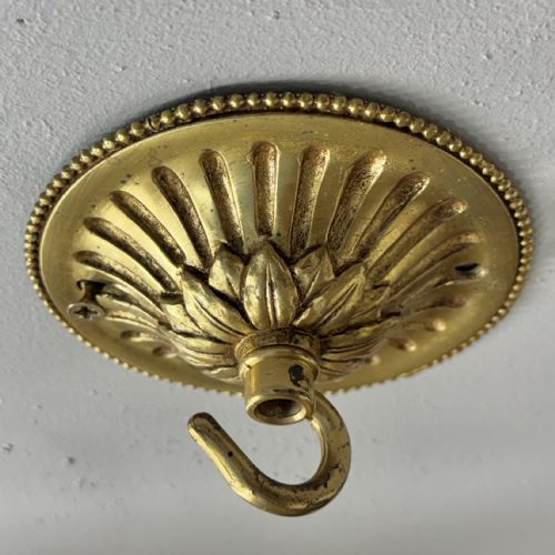 HANGING BRASS LANTERN WITH CEILING ROSE - ADDITIONAL PHOTO 2