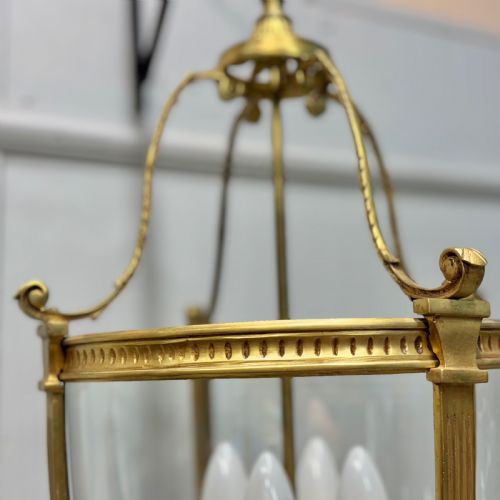 HANGING BRASS LANTERN WITH CEILING ROSE - ADDITIONAL PHOTO 3