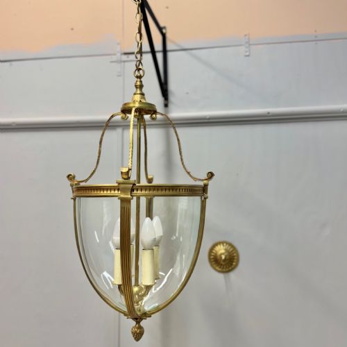HANGING BRASS LANTERN WITH CEILING ROSE - ADDITIONAL PHOTO 8