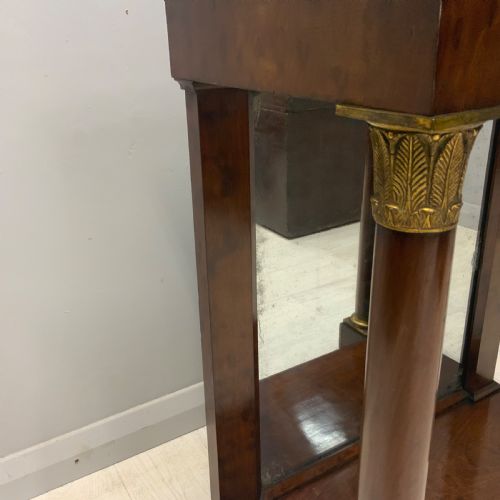FRENCH EMPIRE MARBLE TOP CONSOLE TABLE WITH MIRROR BACK - ADDITIONAL PHOTO 4