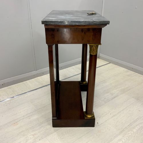 FRENCH EMPIRE MARBLE TOP CONSOLE TABLE WITH MIRROR BACK - ADDITIONAL PHOTO 7