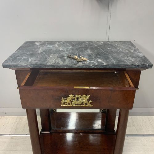FRENCH EMPIRE MARBLE TOP CONSOLE TABLE WITH MIRROR BACK - ADDITIONAL PHOTO 10