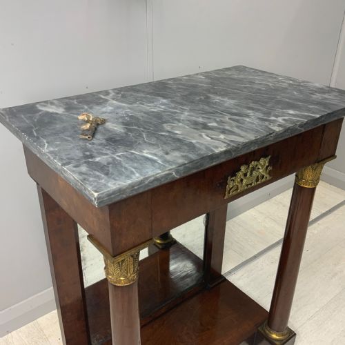 FRENCH EMPIRE MARBLE TOP CONSOLE TABLE WITH MIRROR BACK - ADDITIONAL PHOTO 11