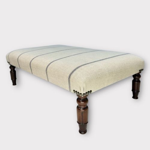 large upholstered footstool - CATEGORY: ANTIQUE STOOLS - DATED REGENCY