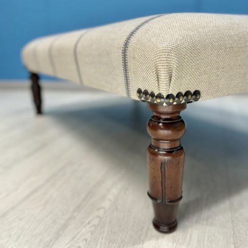 LARGE UPHOLSTERED FOOTSTOOL - ADDITIONAL PHOTO 1