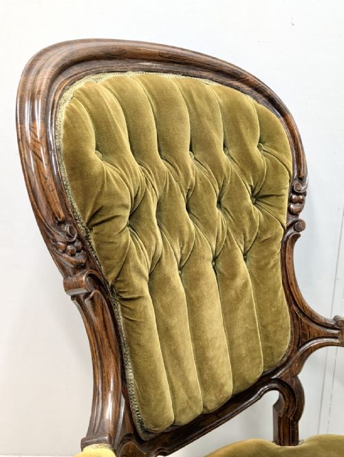19TH CENTURY ROSEWOOD ARMCHAIR WITH BRASS CASTORS - ADDITIONAL PHOTO 4