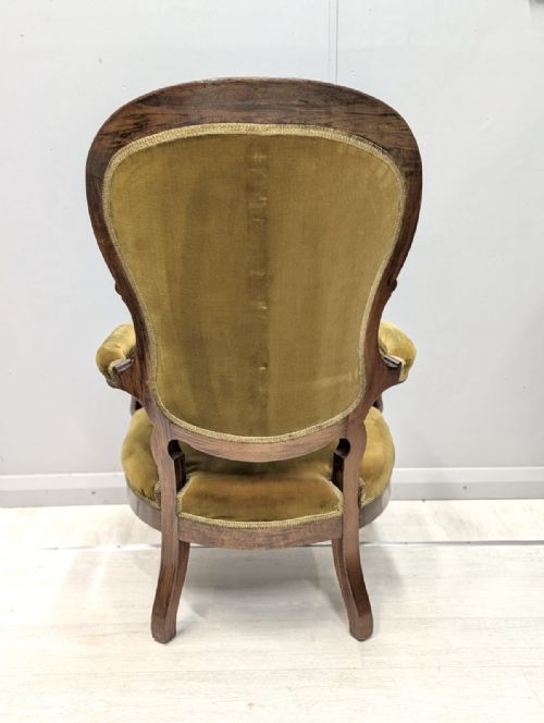 19TH CENTURY ROSEWOOD ARMCHAIR WITH BRASS CASTORS - ADDITIONAL PHOTO 6