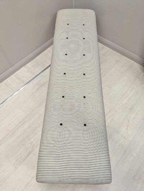 6FT LONG STOOL IN BUTTONED TICKING STRIPES - ADDITIONAL PHOTO 5