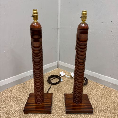 PAIR OF VICTORIAN MAHOGANY LAMPS INC PP - ADDITIONAL PHOTO 4
