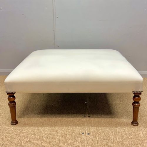 large square ottoman footstool for upholstery - CATEGORY: ANTIQUE STOOLS - DATED 19TH CENTURY