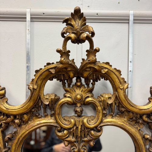 SPECTACULAR 18TH CENTURY CARVED GILTWOOD MIRROR - ADDITIONAL PHOTO 1