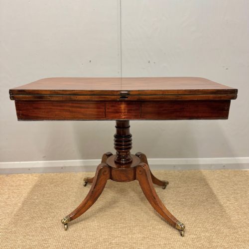 GEORGIAN EBONY INLAID SATINWOOD GAMES TABLE - ADDITIONAL PHOTO 6