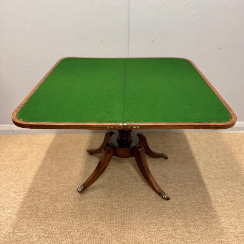 GEORGIAN EBONY INLAID SATINWOOD GAMES TABLE - ADDITIONAL PHOTO 8