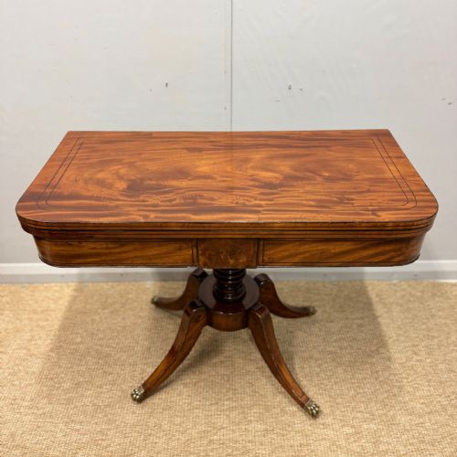 GEORGIAN EBONY INLAID SATINWOOD GAMES TABLE - ADDITIONAL PHOTO 9