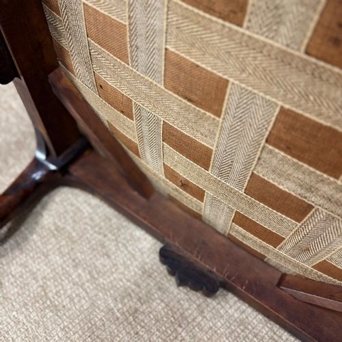 VICTORIAN ROSEWOOD NEWLY UPHOLSTERED FOOTSTOOL - ADDITIONAL PHOTO 6