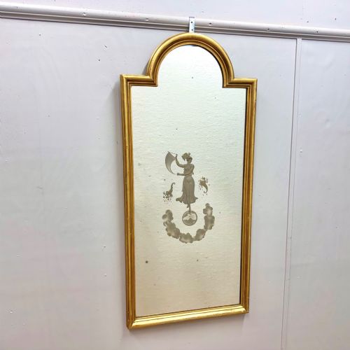 NEOCLASSICAL ETCHED GILT PIER MIRROR