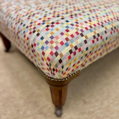 LARGE GEOMETRIC FOOTSTOOL ON CASTORS - ADDITIONAL PHOTO 4