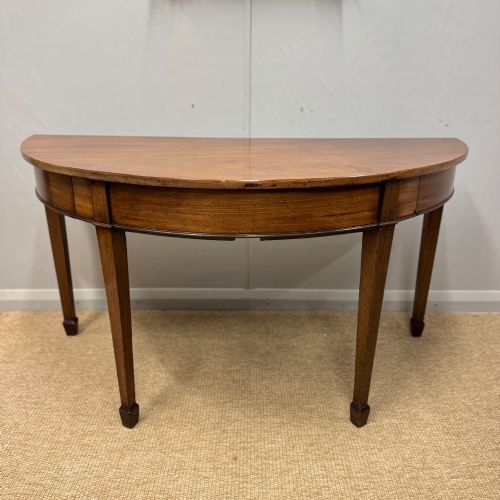 GEORGIAN DEMI LUNE CONSOLE TABLE WITH 2 DRAWERS