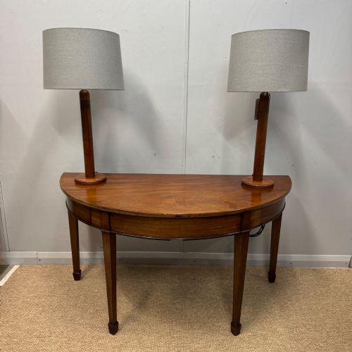 GEORGIAN DEMI LUNE CONSOLE TABLE WITH 2 DRAWERS - ADDITIONAL PHOTO 6