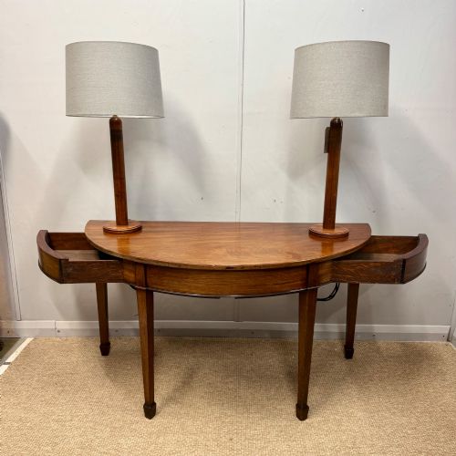 GEORGIAN DEMI LUNE CONSOLE TABLE WITH 2 DRAWERS - ADDITIONAL PHOTO 7
