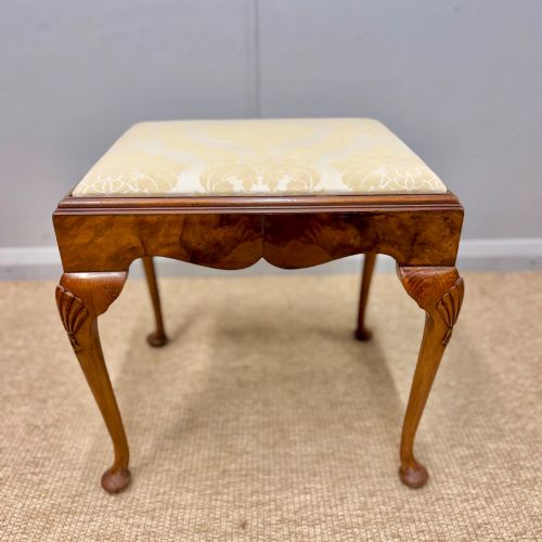 QUEEN ANNE PAD FOOT STYLE WALNUT STOOL - ADDITIONAL PHOTO 1