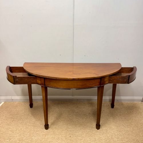 GEORGIAN DEMI LUNE CONSOLE TABLE WITH 2 DRAWERS - ADDITIONAL PHOTO 1