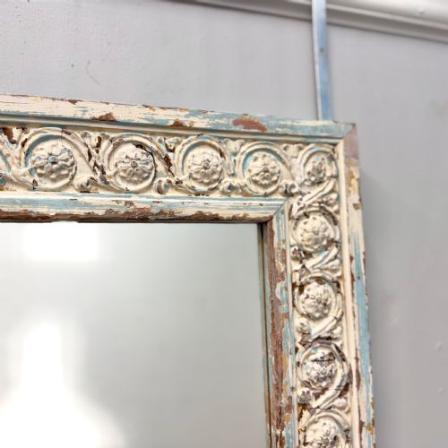 19TH CENTURY FRENCH PAINTED OVERMANTLE MIRROR - ADDITIONAL PHOTO 1