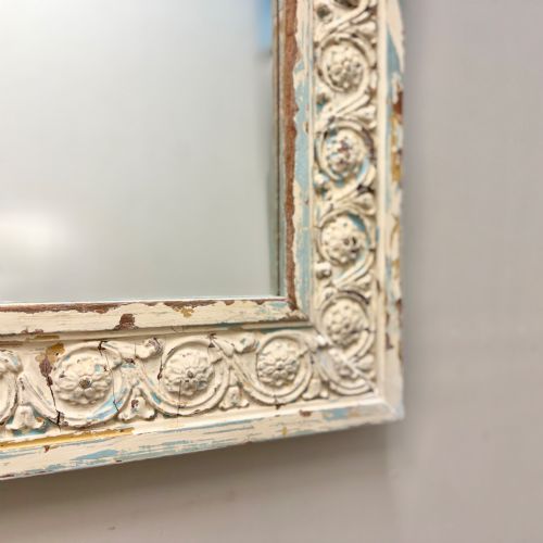 19TH CENTURY FRENCH PAINTED OVERMANTLE MIRROR - ADDITIONAL PHOTO 2