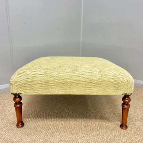 80CM SQUARE HERRINGBONE UPHOLSTERED FOOTSTOOL