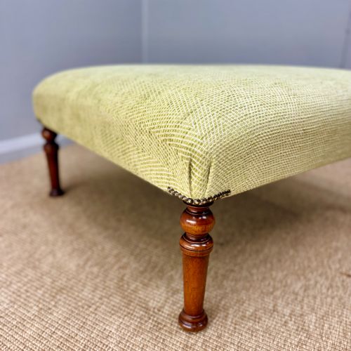 80CM SQUARE HERRINGBONE UPHOLSTERED FOOTSTOOL - ADDITIONAL PHOTO 1