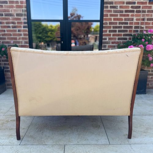 QUALITY EDWARDIAN 2 SEATER INLAID WING SOFA - ADDITIONAL PHOTO 7