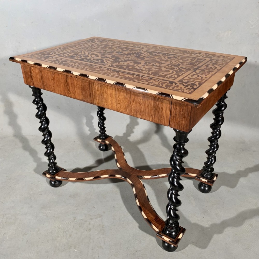 Dutch marquetry with bone and ebony inlay side table