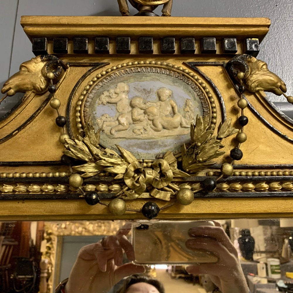 Regency style gilt pier mirror with Wedgewood plaque View IV