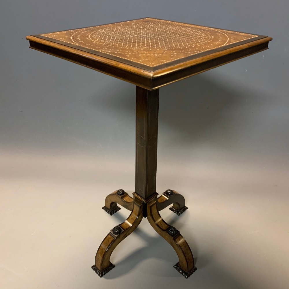 Ebony and ivory inlaid side table  View II
