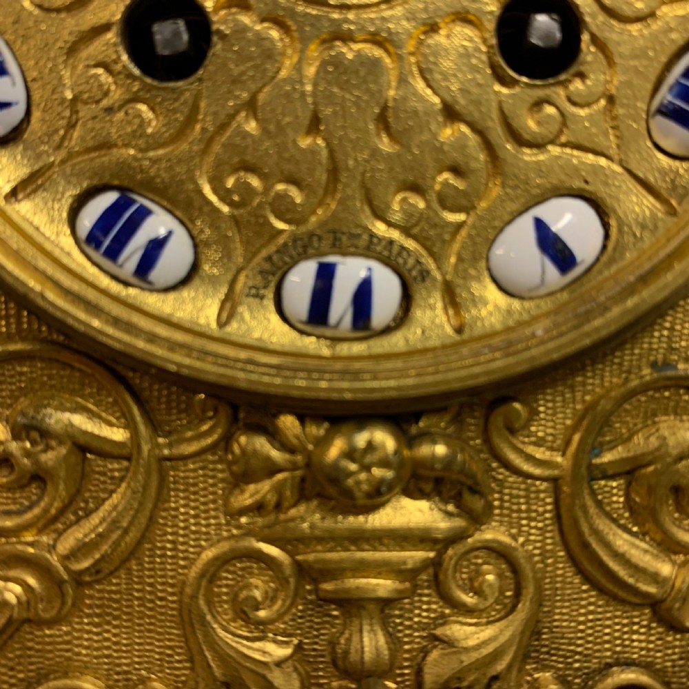 Gilt bronze mantle clock by Raingo Freres of Paris View VII