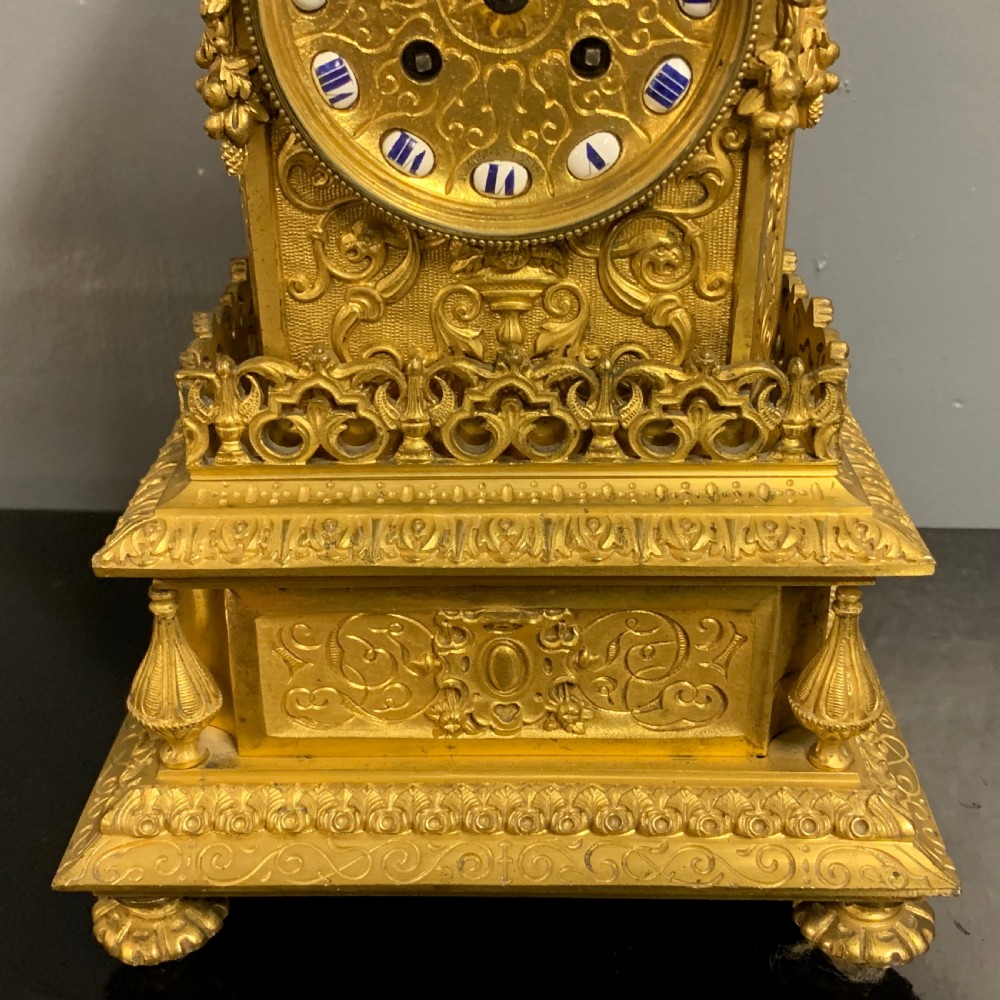 Gilt bronze mantle clock by Raingo Freres of Paris View VIII