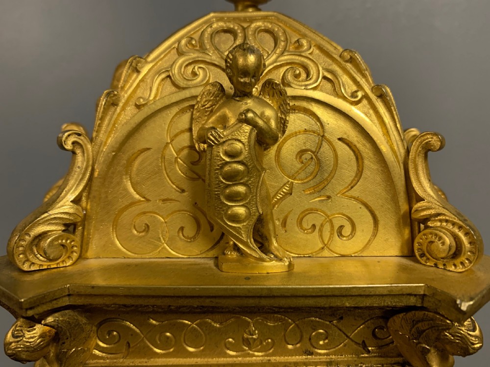 Gilt bronze mantle clock by Raingo Freres of Paris View X