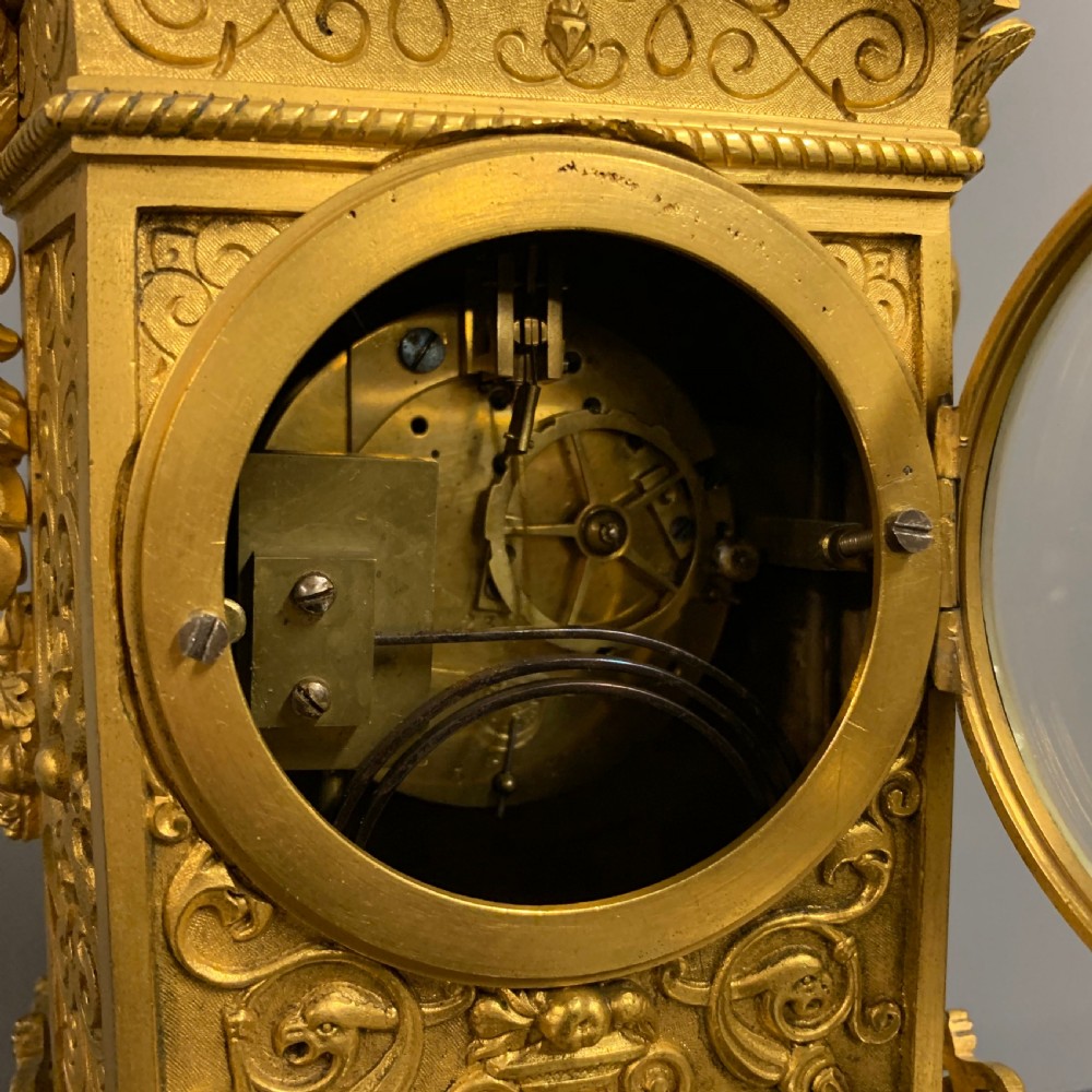 Gilt bronze mantle clock by Raingo Freres of Paris View XI