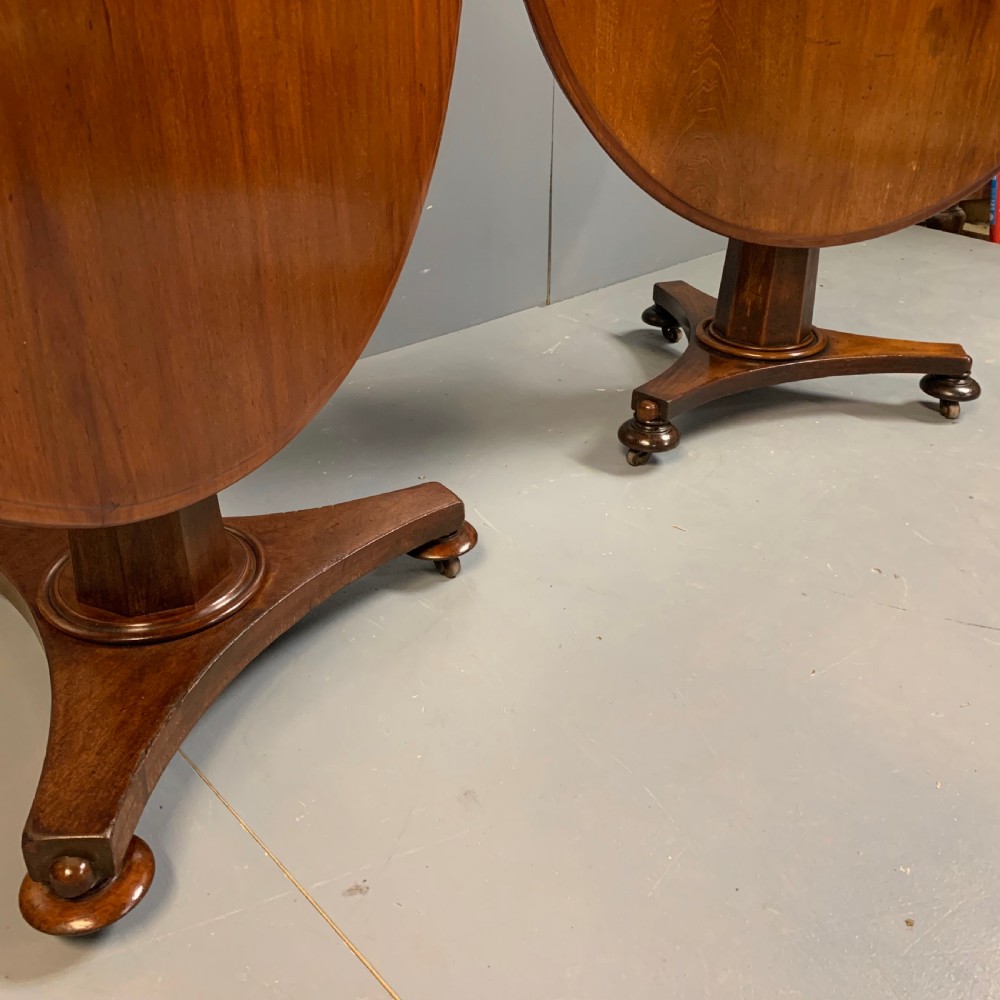 Matched pair of Regency tilt top tables 102cm diameter View II