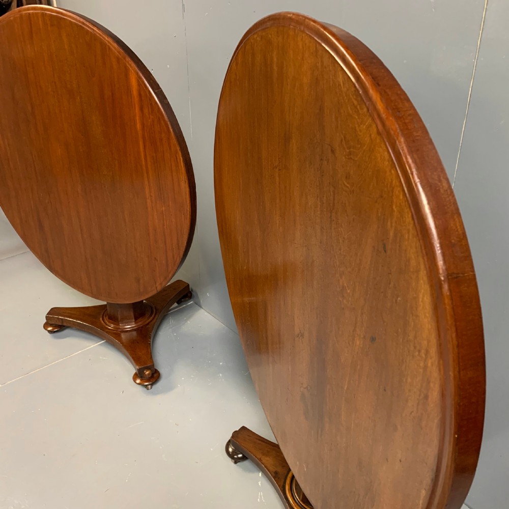 Matched pair of Regency tilt top tables 102cm diameter View III