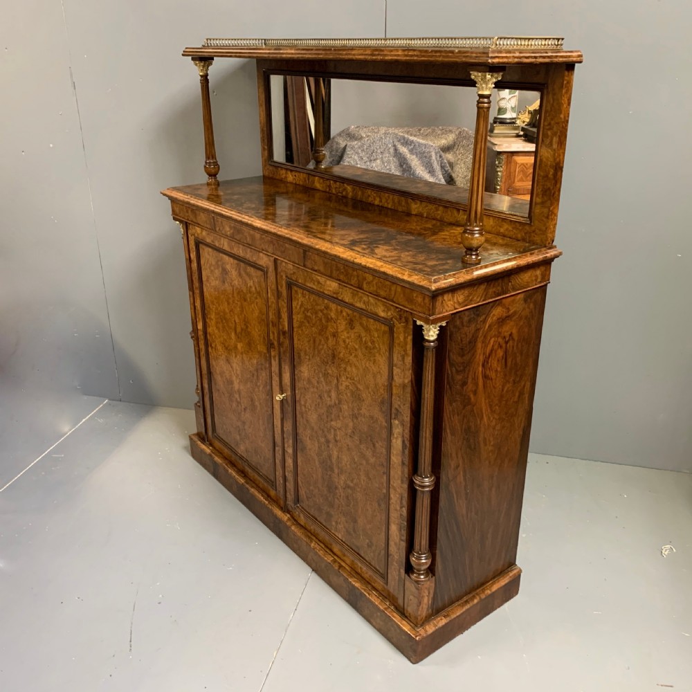 Very fine burr walnut two door cabinet with mirror back View II