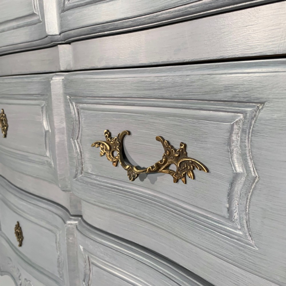French painted serpentine commode chest  View XI