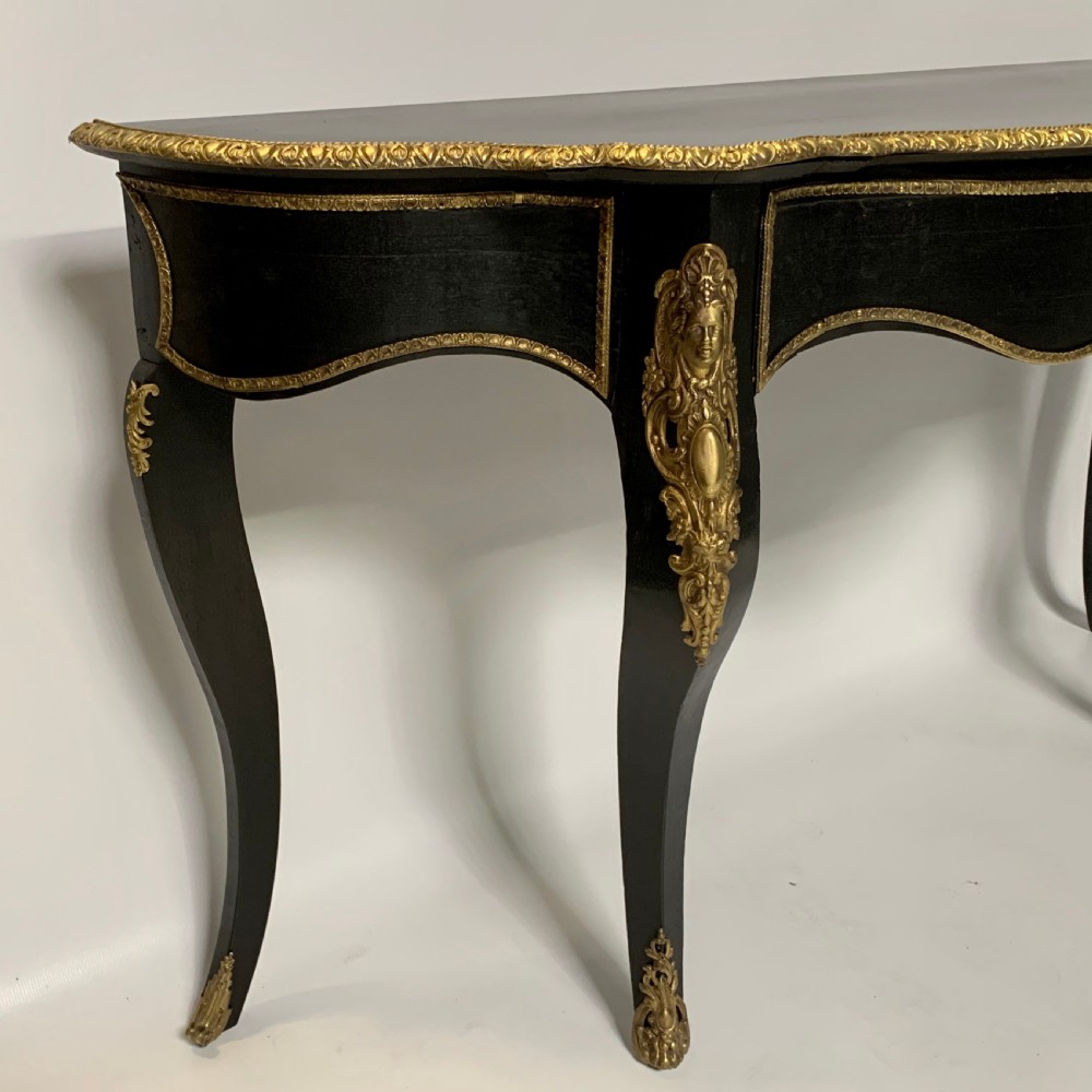 French black lacquered and brass mounted console table View IX