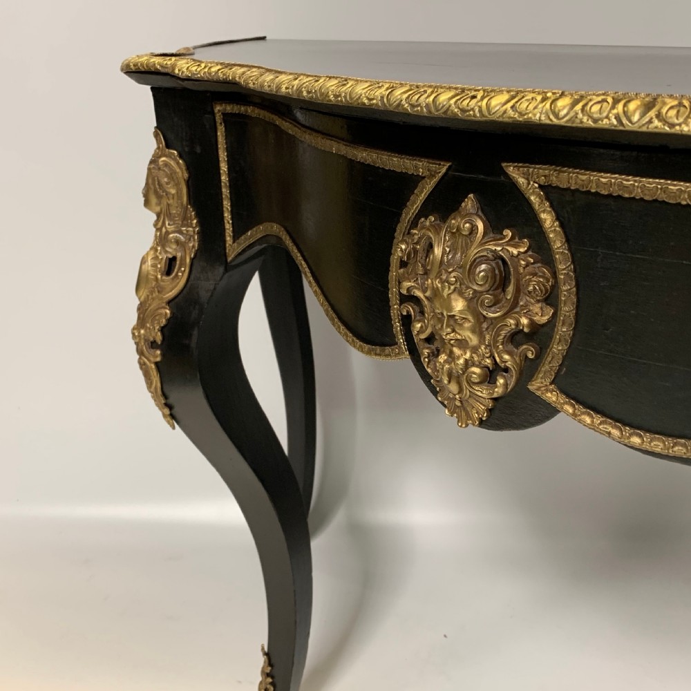 French black lacquered and brass mounted console table View X
