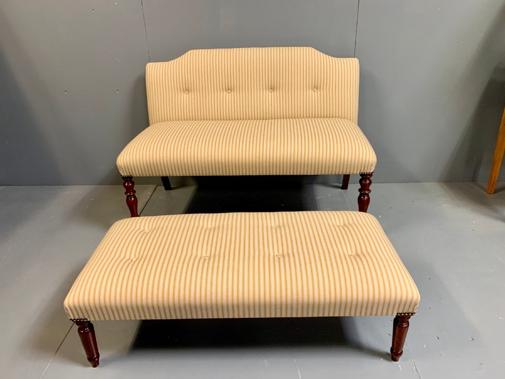 Regency window seat and low footstool set View VIII