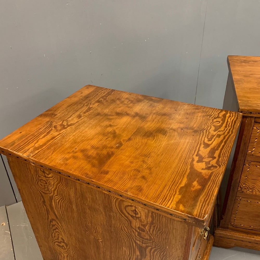Pair of Victorian pitch pine bedside cabinets View VI
