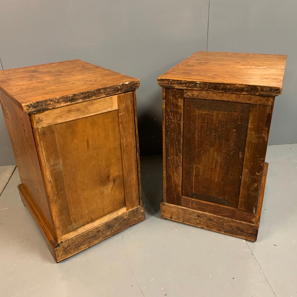 Pair of Victorian pitch pine bedside cabinets View XI
